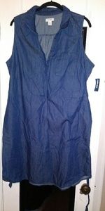 Sleeveless denim dress